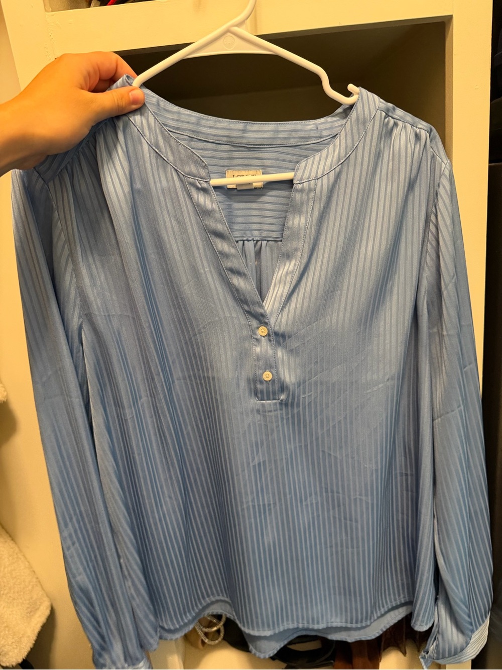 J. Crew Sky Blue Long-Sleeve Henley Shirt